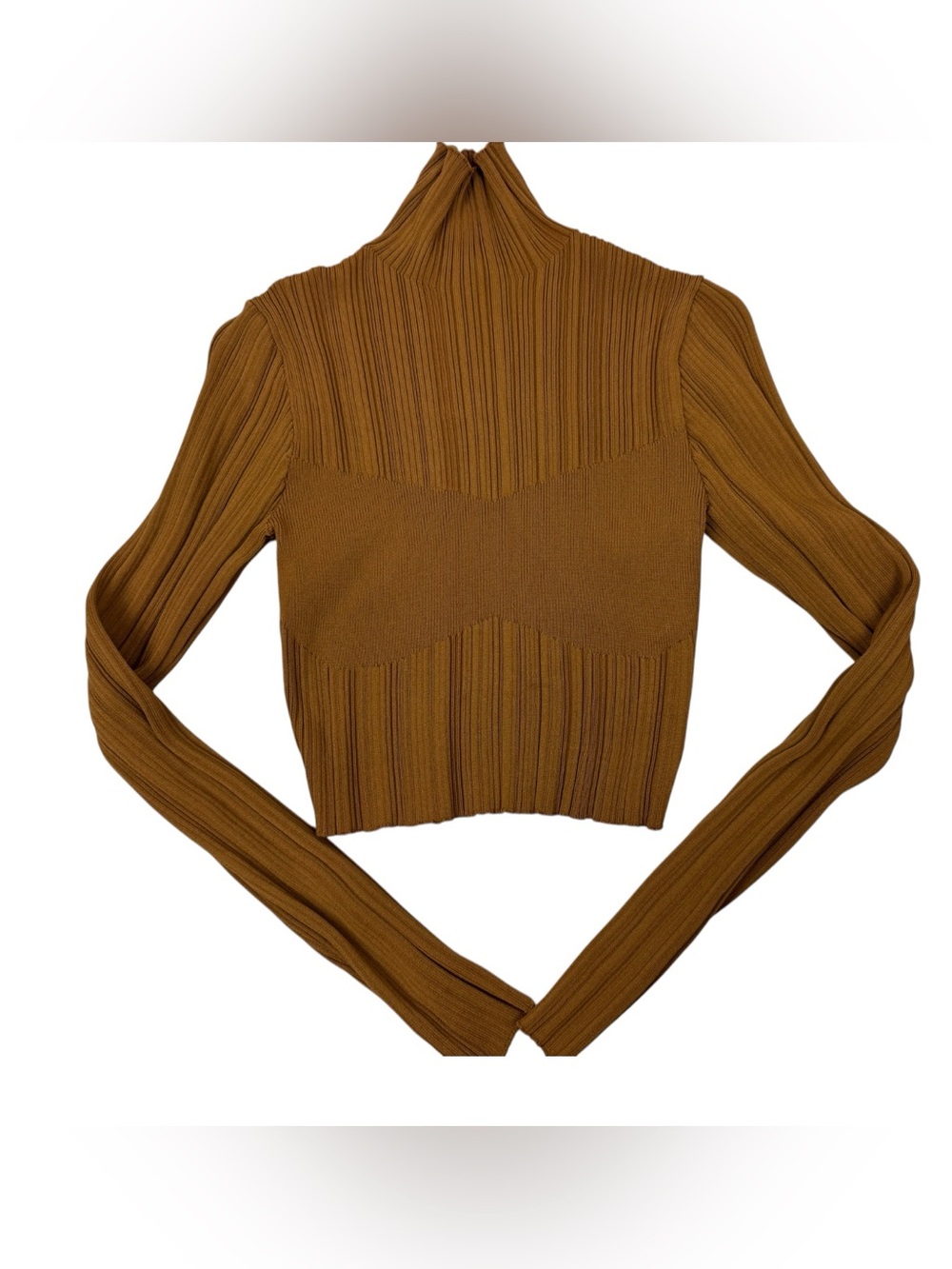Zara Knit Ribbed Mock Neck Sweater Size S